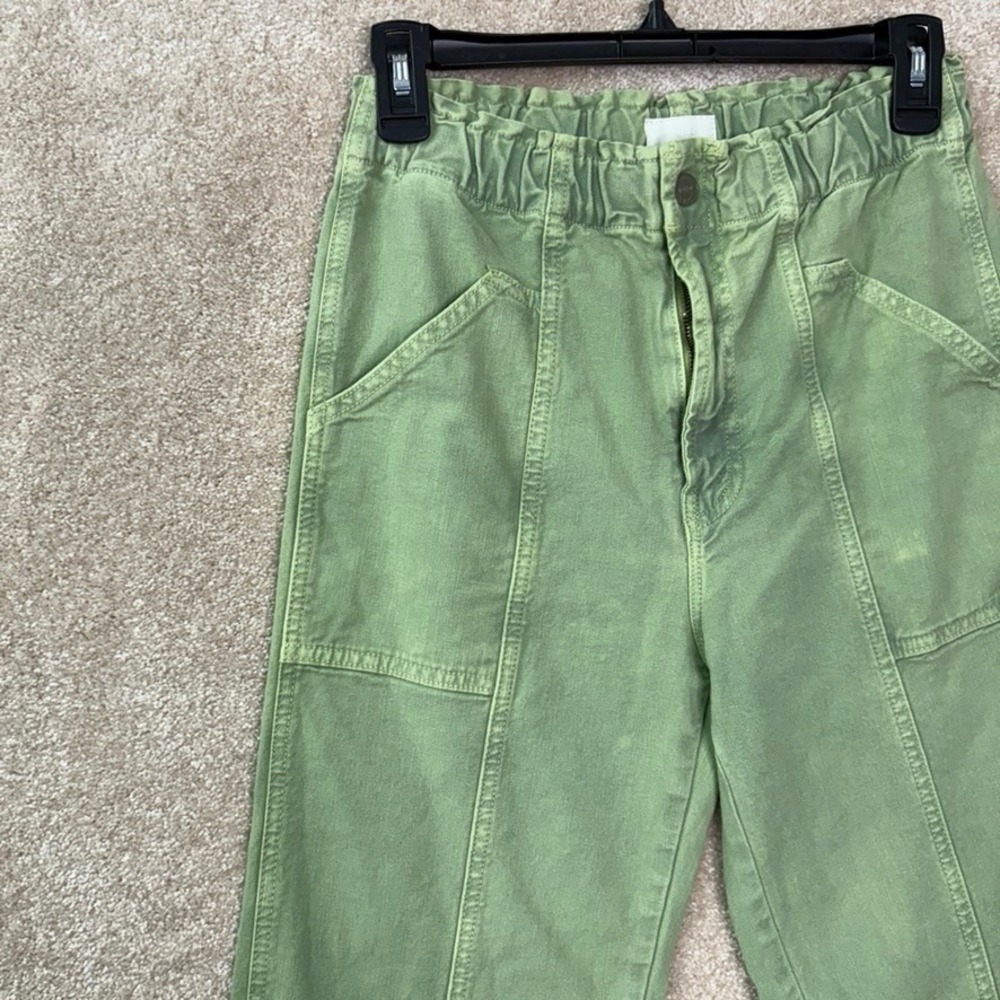 MOTHER The Springy Ankle Pants Women's 27 Green High Rise Utility Denim - Picture 5 of 14